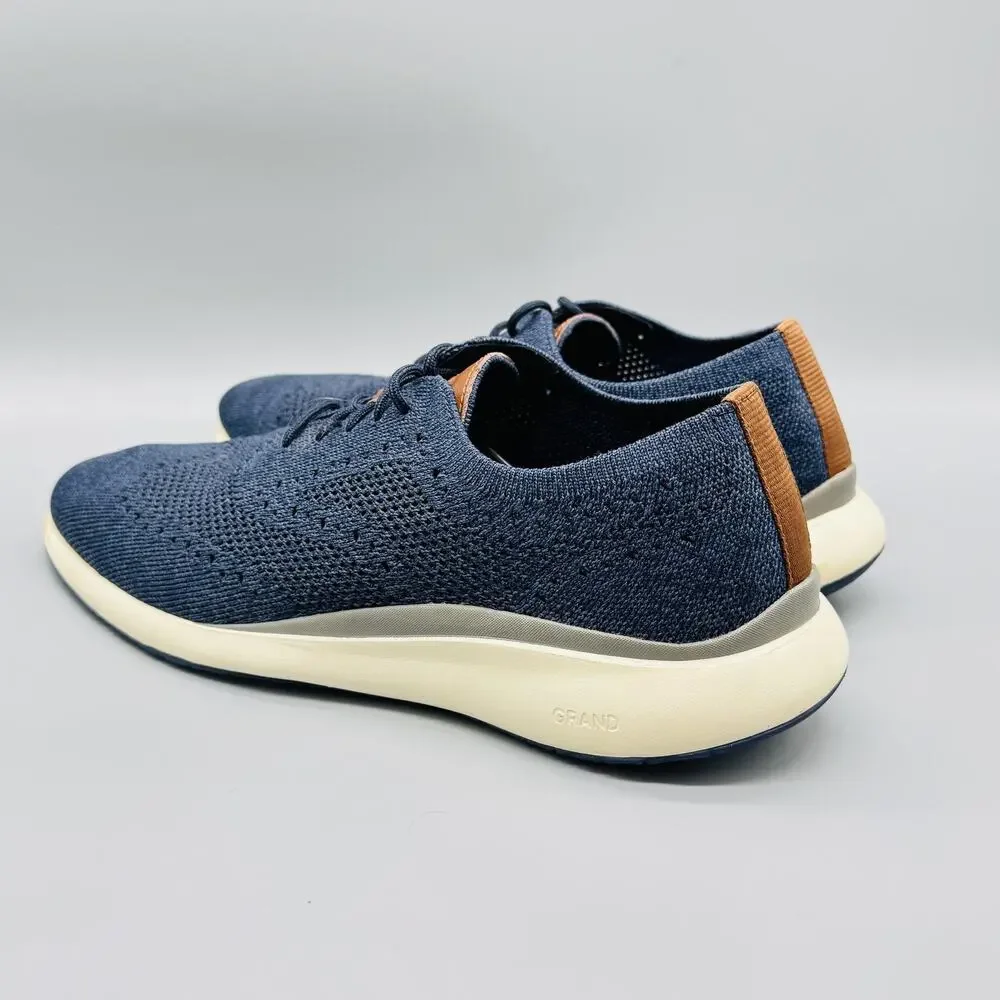 Cole Haan Shoes Mens 11.5 Blue Knit Grand Lace Up Casual Lightweight Sneakers